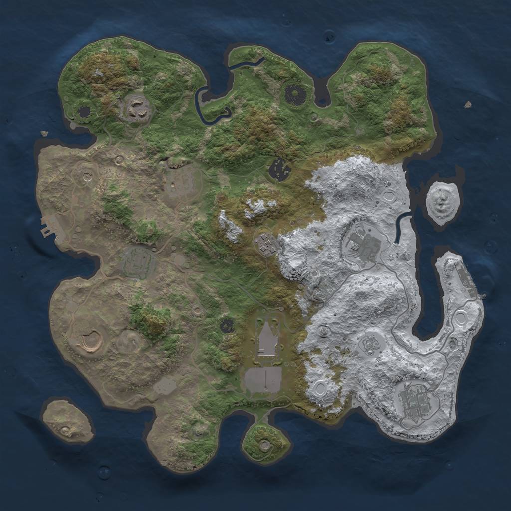 Rust Map: Procedural Map, Size: 3550, Seed: 984107, 18 Monuments