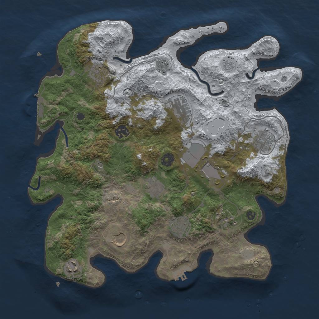 Rust Map: Procedural Map, Size: 3560, Seed: 3882726, 20 Monuments
