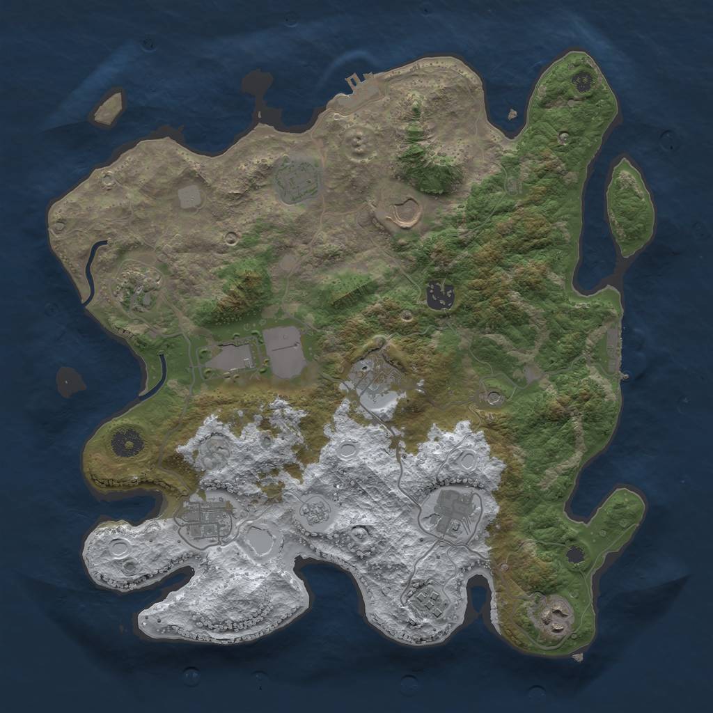 Rust Map: Procedural Map, Size: 3560, Seed: 5956593, 19 Monuments