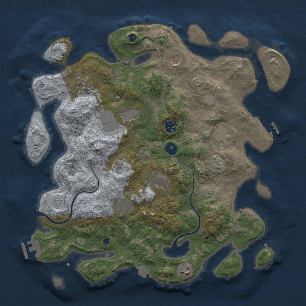 Rust Map: Procedural Map, Size: 3800, Seed: 20971660, 15 Monuments