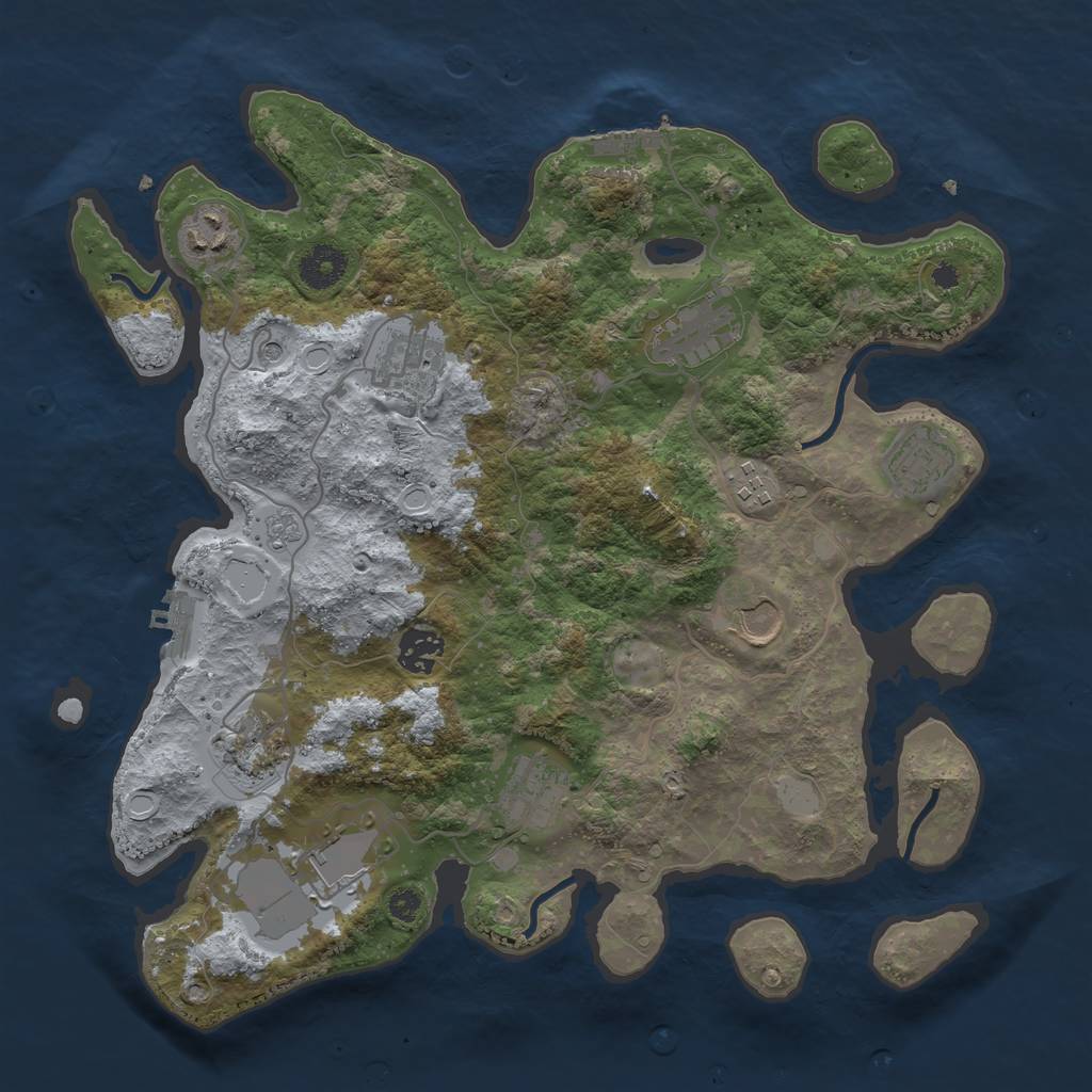 Rust Map: Procedural Map, Size: 3560, Seed: 5263306, 19 Monuments