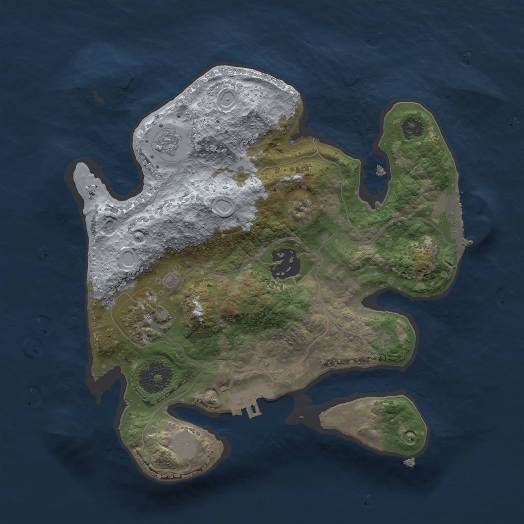 Rust Map: Procedural Map, Size: 2500, Seed: 64999654, 10 Monuments