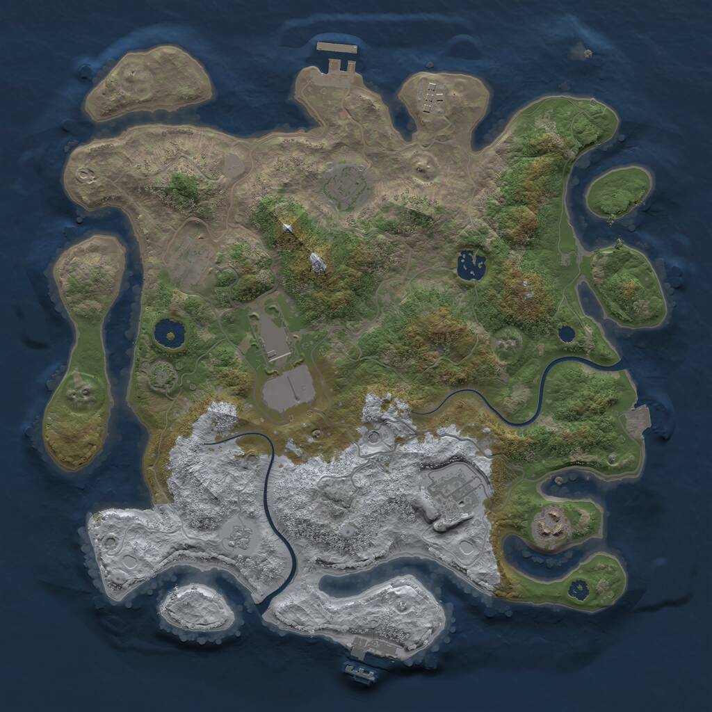 Rust Map: Procedural Map, Size: 3560, Seed: 147974, 13 Monuments