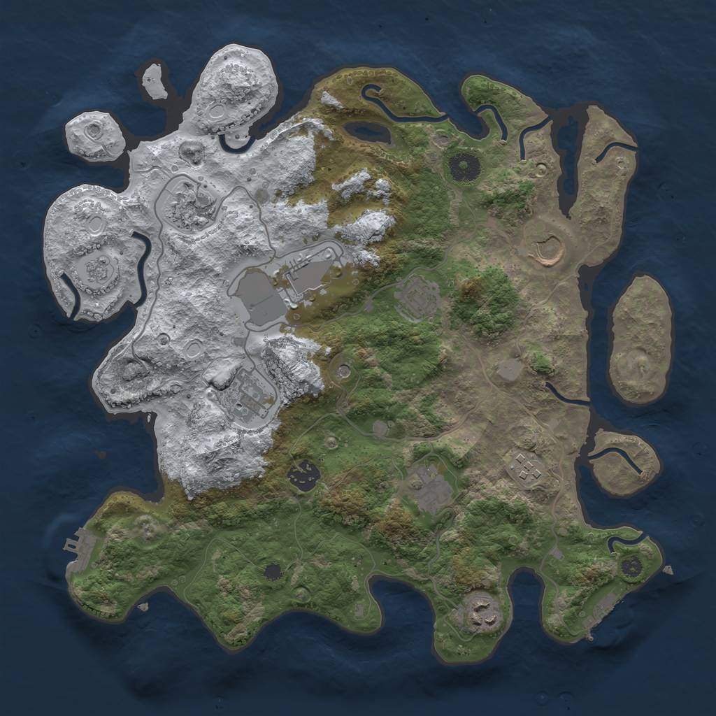 Rust Map: Procedural Map, Size: 3560, Seed: 4419382, 18 Monuments
