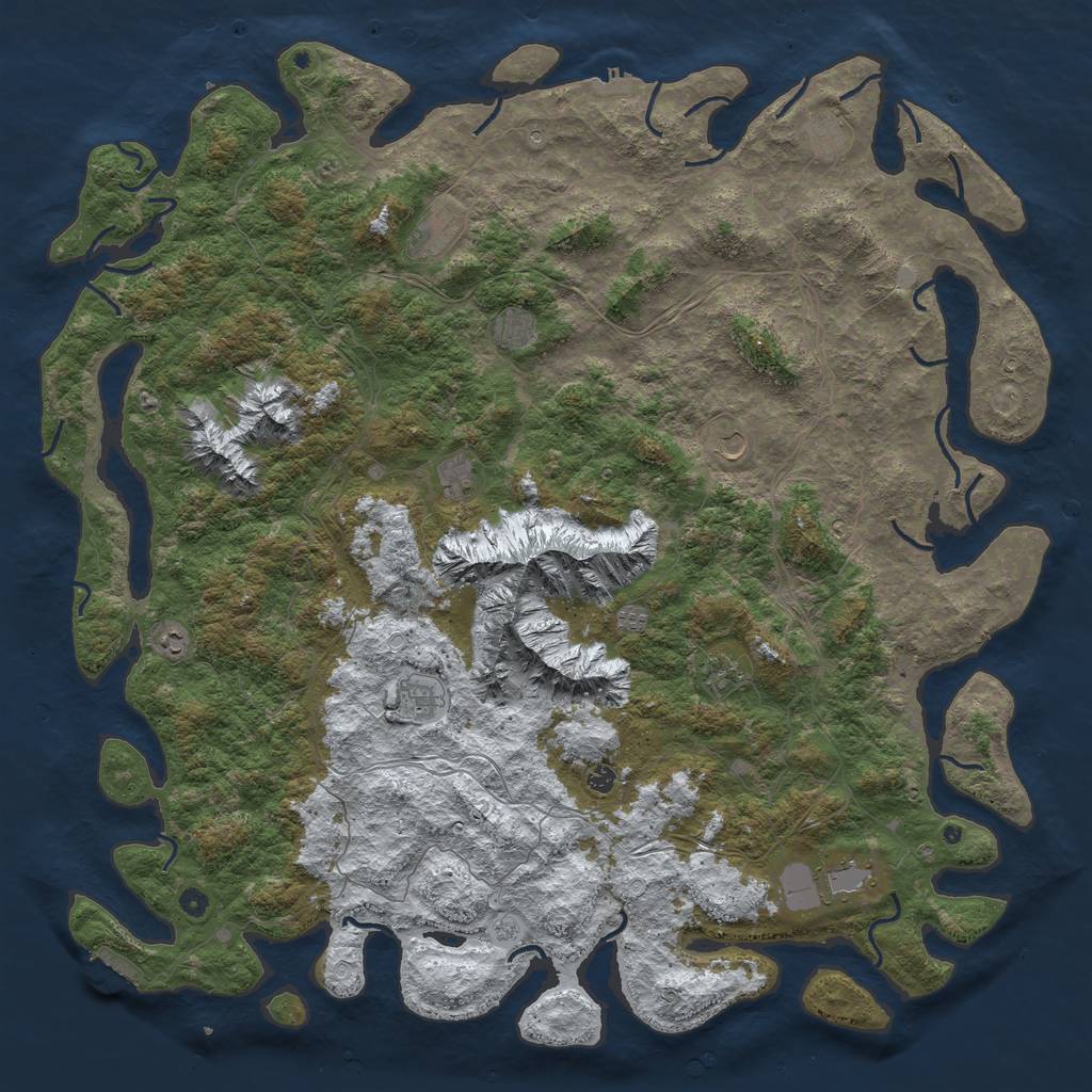 Rust Map: Procedural Map, Size: 6000, Seed: 277187, 20 Monuments