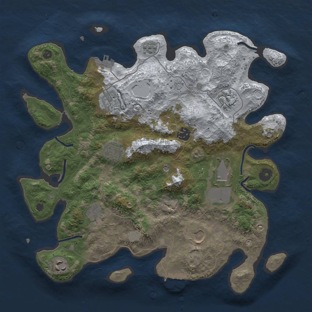 Rust Map: Procedural Map, Size: 3560, Seed: 374904, 18 Monuments