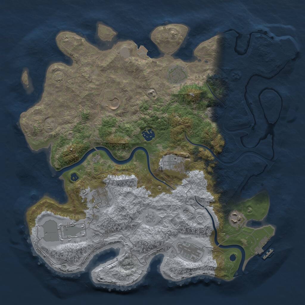 Rust Map: Procedural Map, Size: 3800, Seed: 1766916111, 15 Monuments