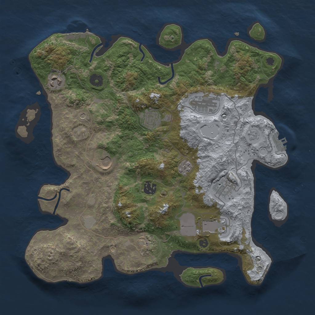 Rust Map: Procedural Map, Size: 3560, Seed: 34634, 16 Monuments