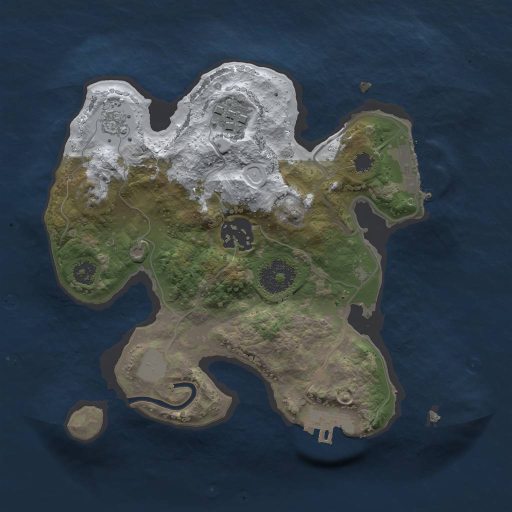 Rust Map: Procedural Map, Size: 2250, Seed: 270995886, 10 Monuments