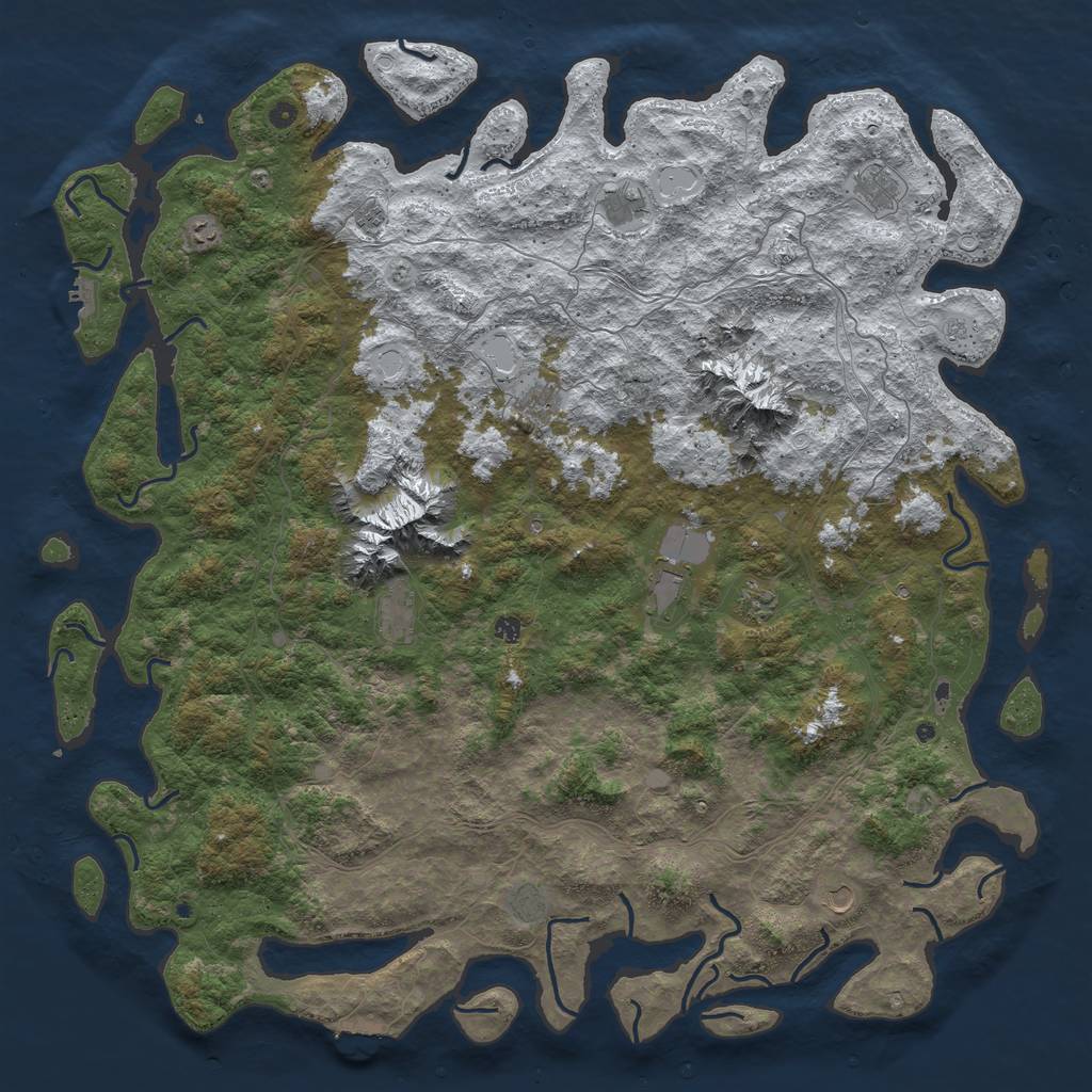 Rust Map: Procedural Map, Size: 6000, Seed: 560254, 20 Monuments