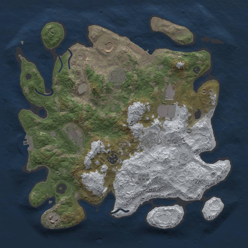 Rust Map: Procedural Map, Size: 3560, Seed: 792794, 17 Monuments