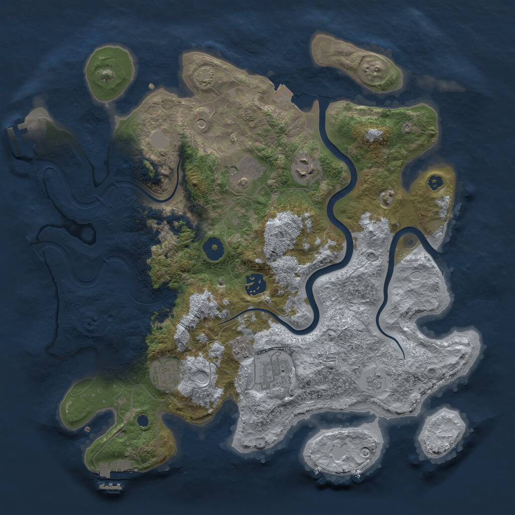Rust Map: Procedural Map, Size: 3560, Seed: 792794, 12 Monuments