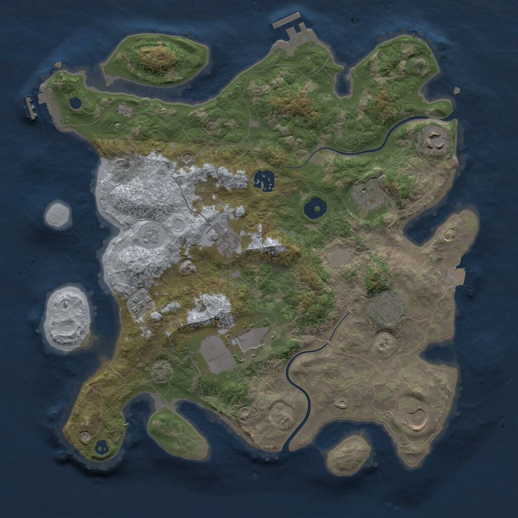 Rust Map: Procedural Map, Size: 3560, Seed: 2587785, 14 Monuments