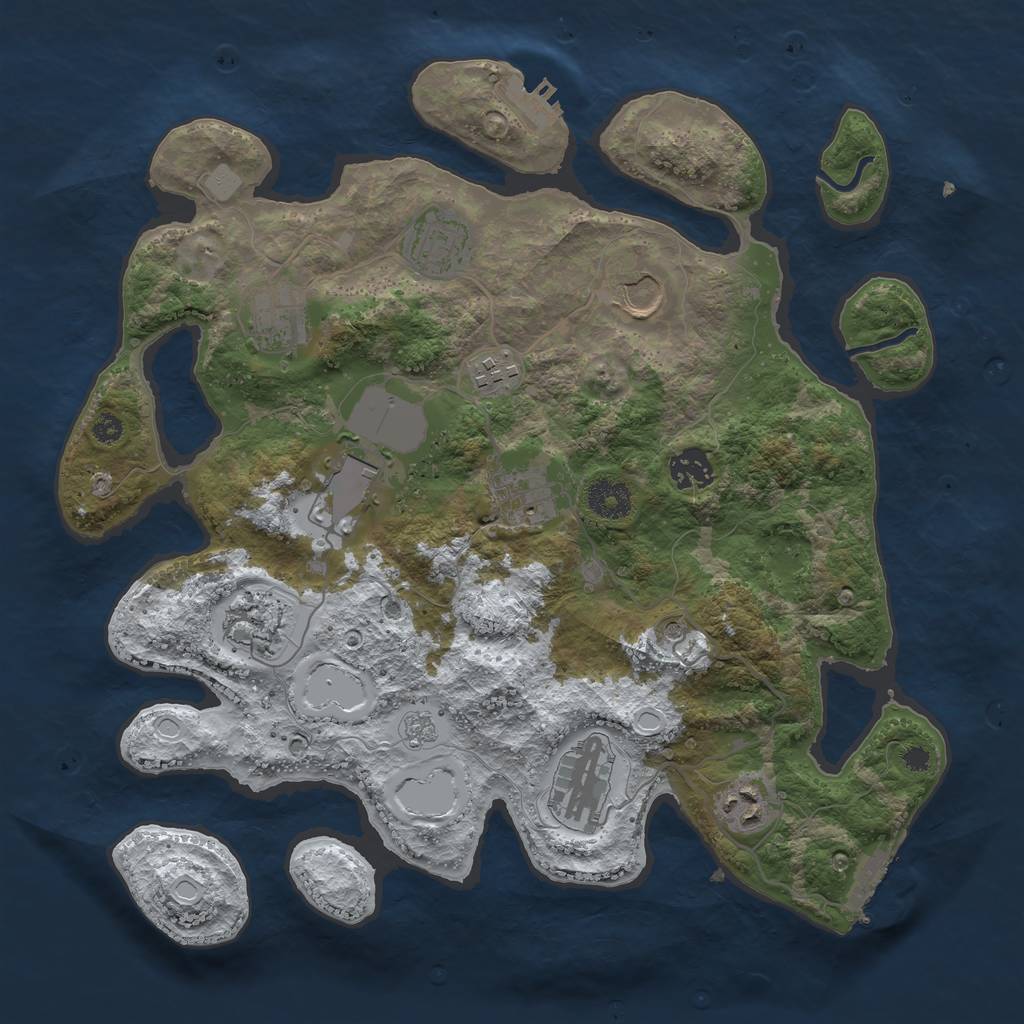 Rust Map: Procedural Map, Size: 3560, Seed: 4100492, 19 Monuments