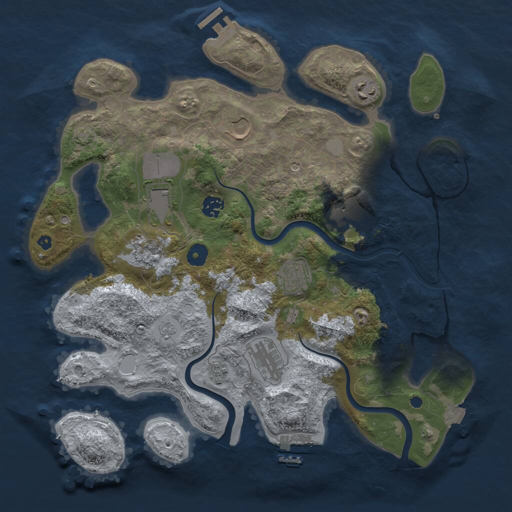 Rust Map: Procedural Map, Size: 3560, Seed: 4100492, 15 Monuments