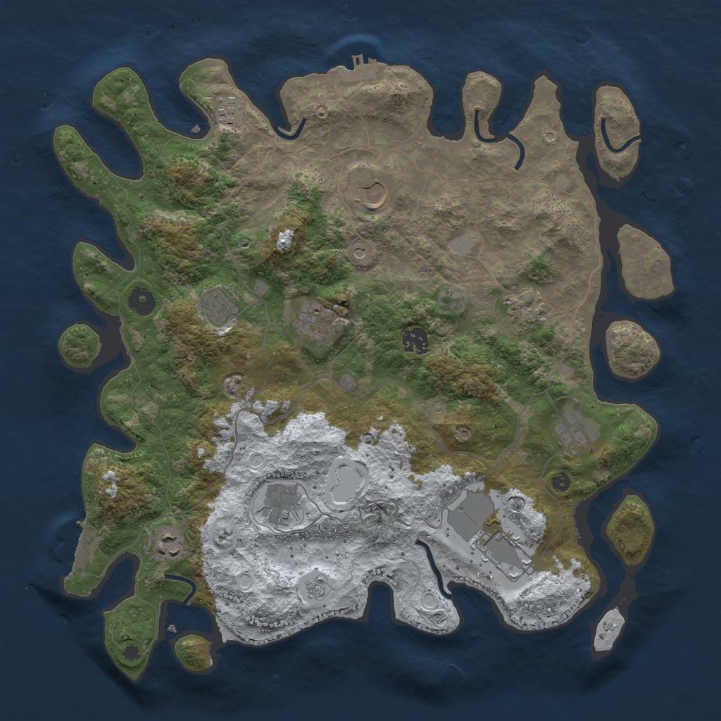 Rust Map: Procedural Map, Size: 4000, Seed: 82162, 19 Monuments