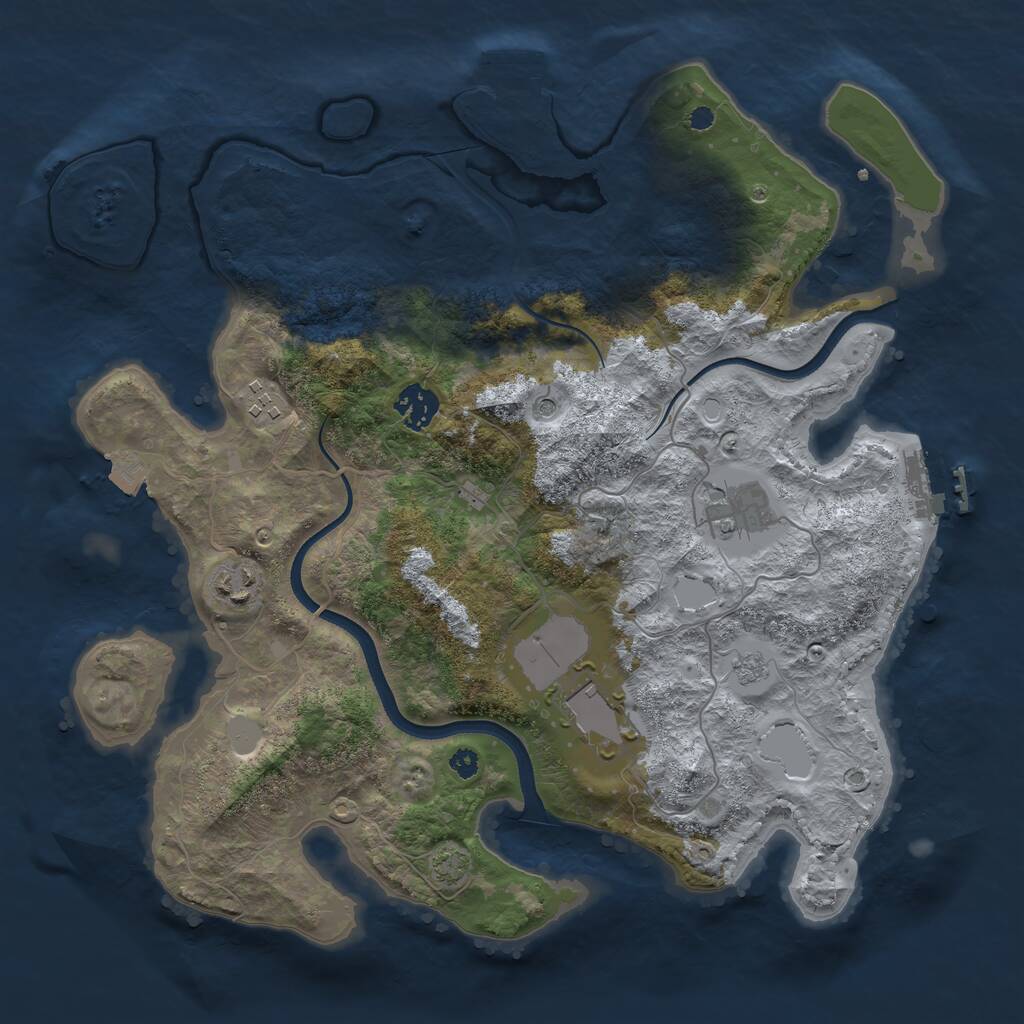 Rust Map: Procedural Map, Size: 3560, Seed: 4996394, 11 Monuments