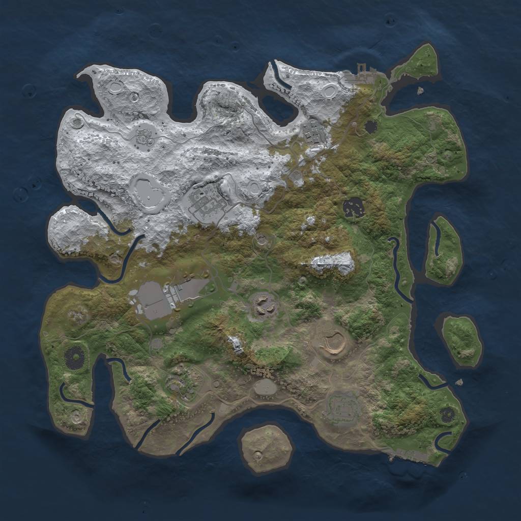 Rust Map: Procedural Map, Size: 3560, Seed: 2454823, 17 Monuments