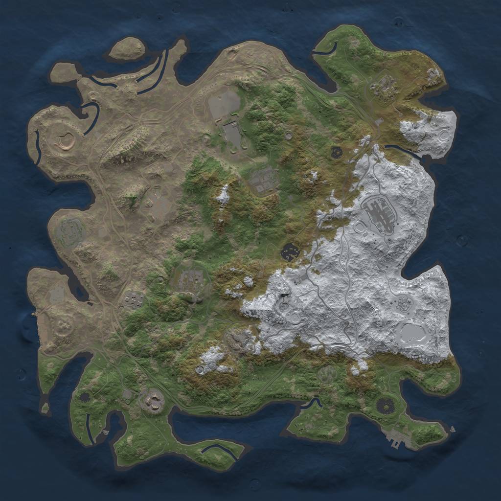 Rust Map: Procedural Map, Size: 4250, Seed: 819290822, 20 Monuments