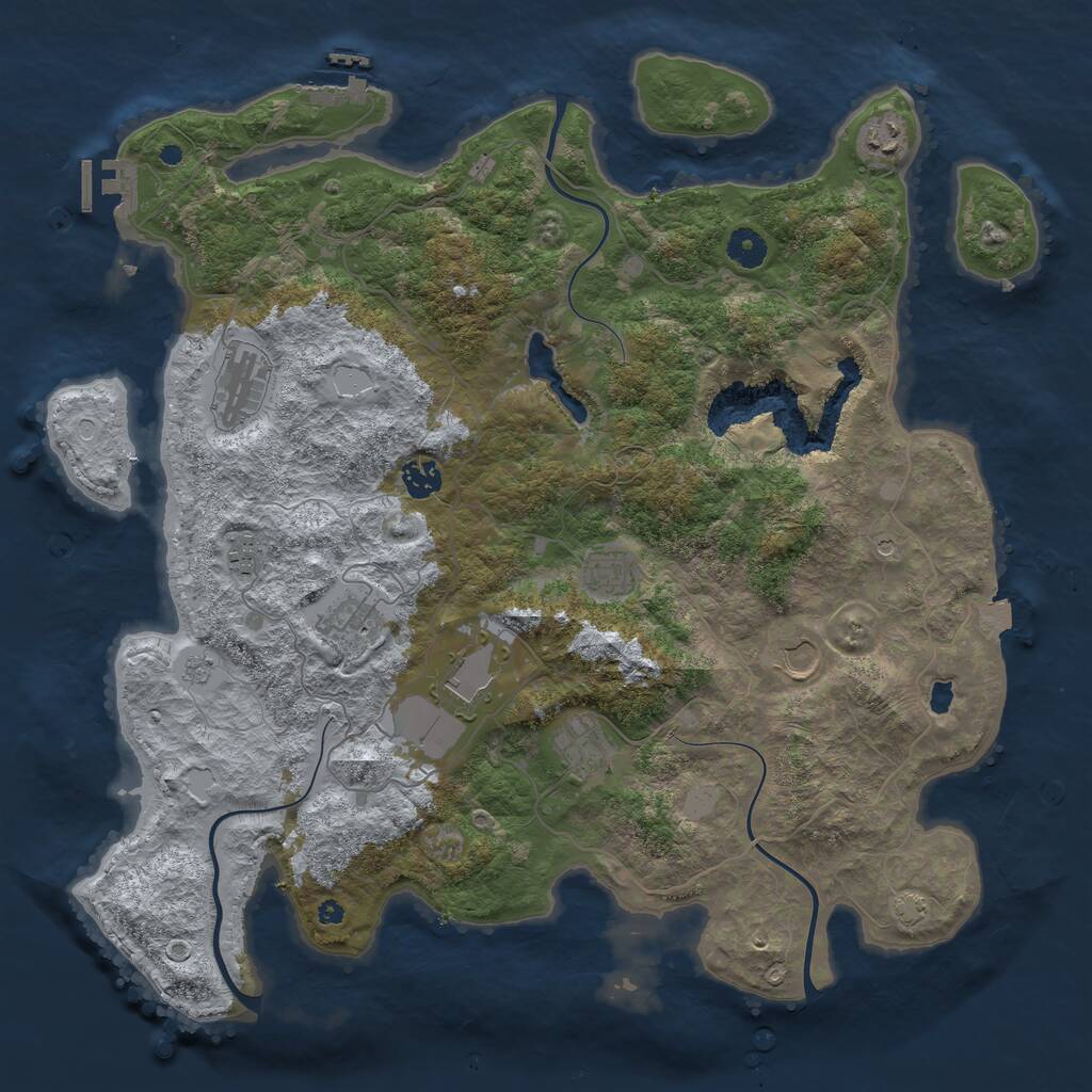 Rust Map: Procedural Map, Size: 4200, Seed: 1000, 15 Monuments