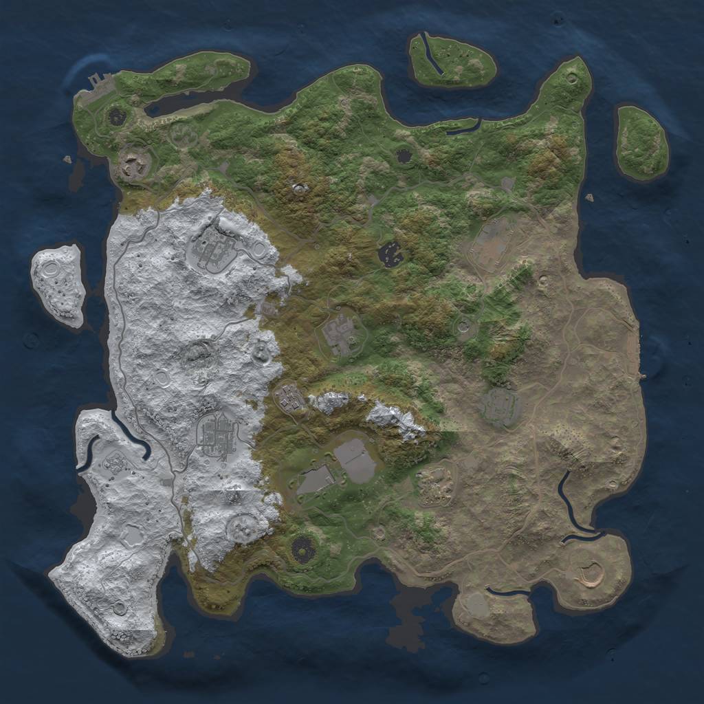 Rust Map: Procedural Map, Size: 4200, Seed: 1000, 20 Monuments