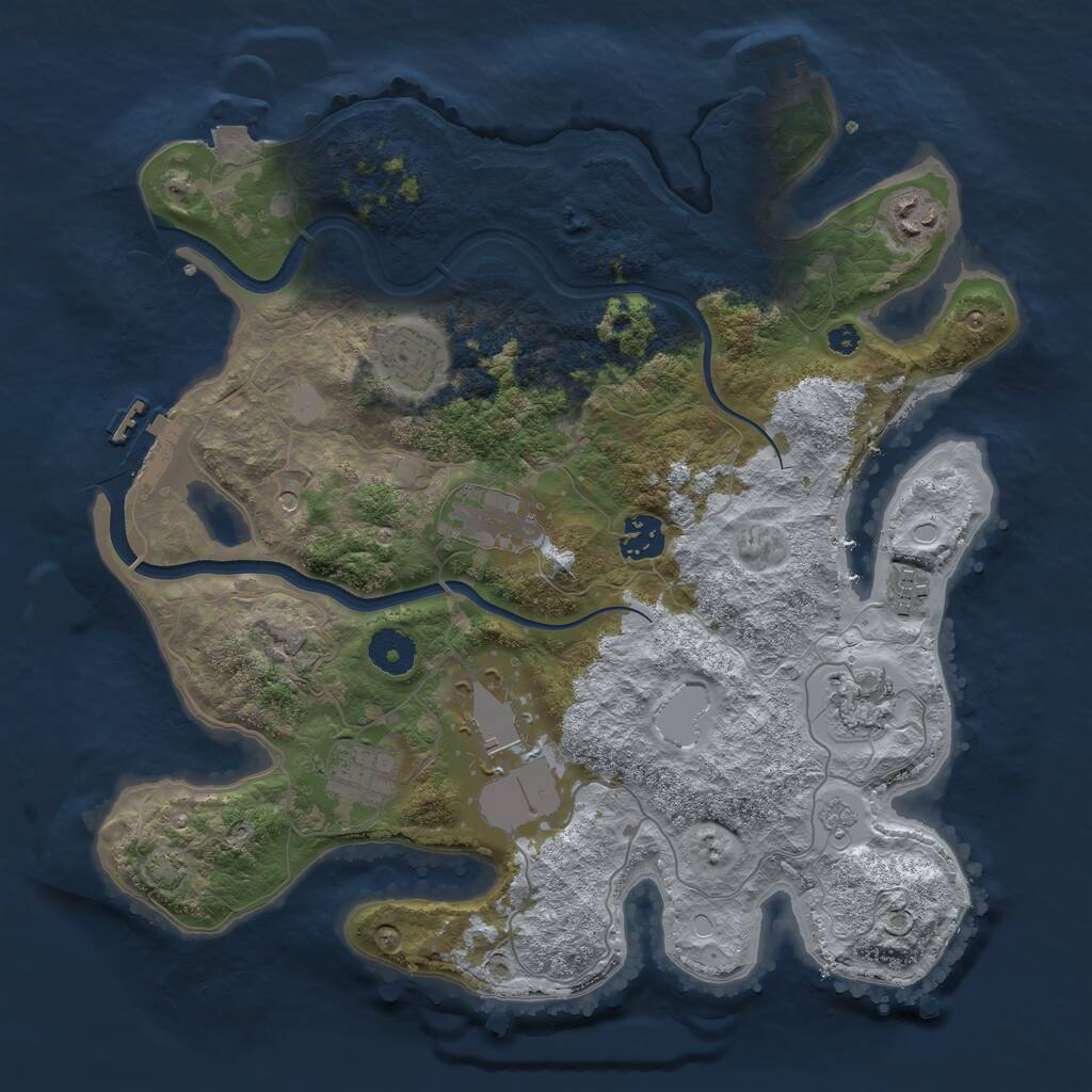 Rust Map: Procedural Map, Size: 3560, Seed: 669025, 14 Monuments