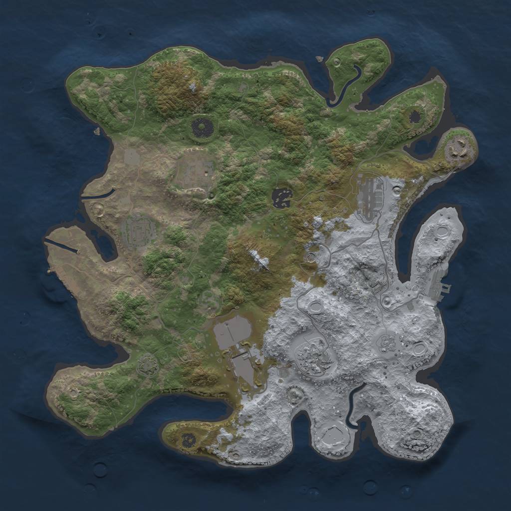 Rust Map: Procedural Map, Size: 3560, Seed: 669025, 15 Monuments