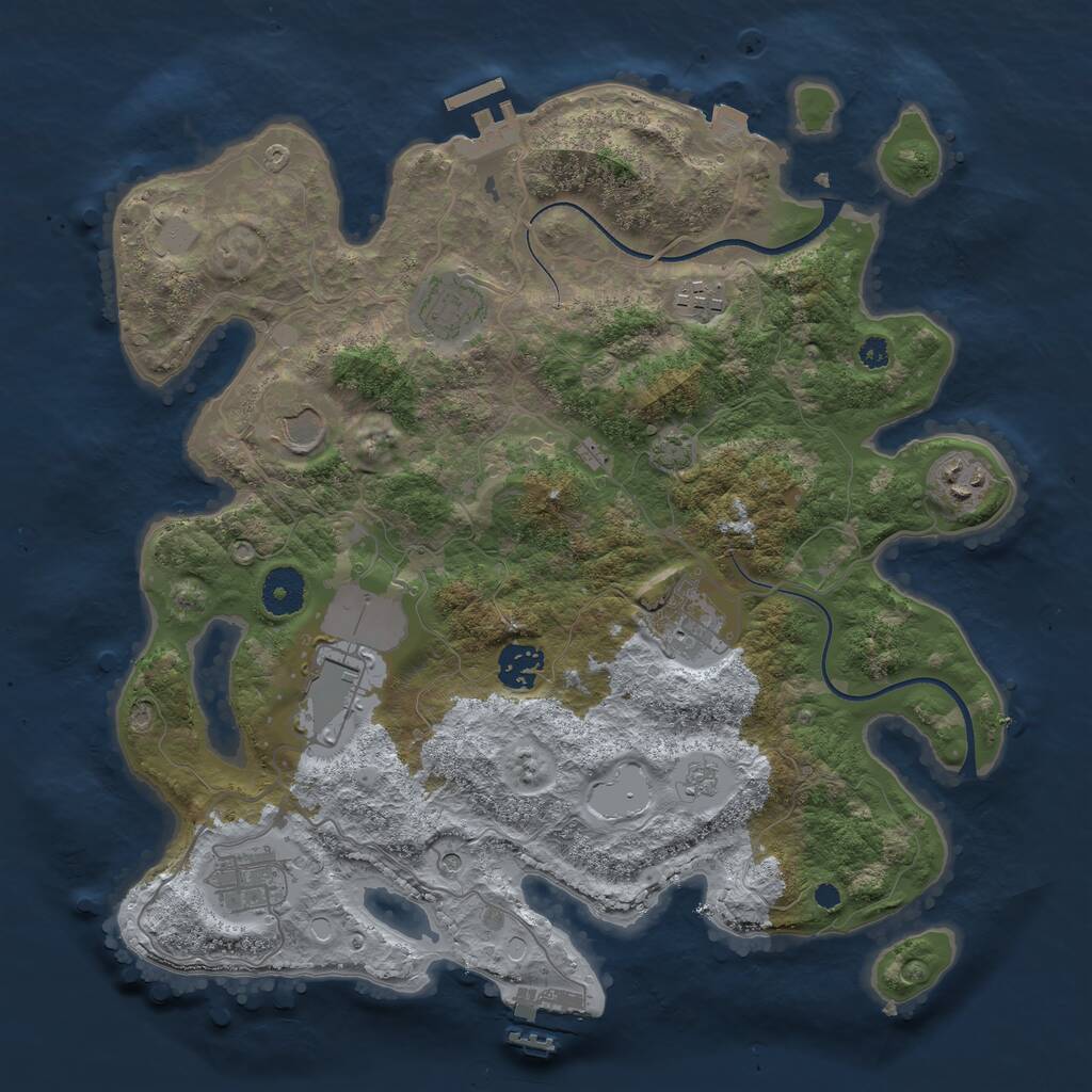 Rust Map: Procedural Map, Size: 3560, Seed: 5874676, 14 Monuments