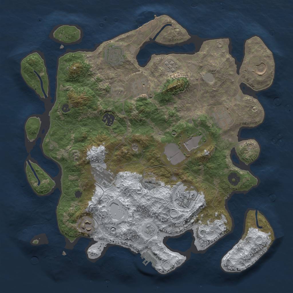 Rust Map: Procedural Map, Size: 3560, Seed: 2037130, 19 Monuments