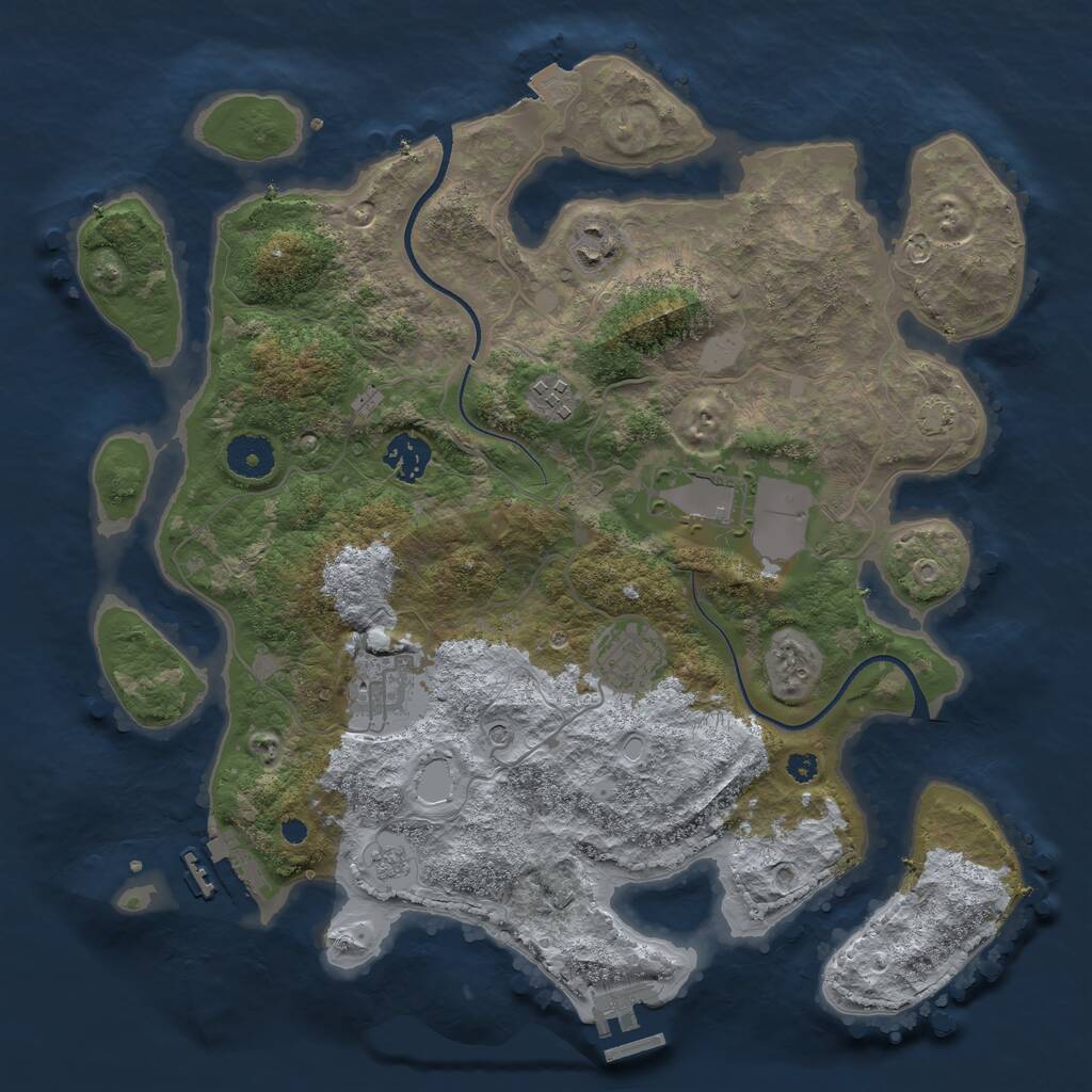 Rust Map: Procedural Map, Size: 3560, Seed: 2037130, 12 Monuments