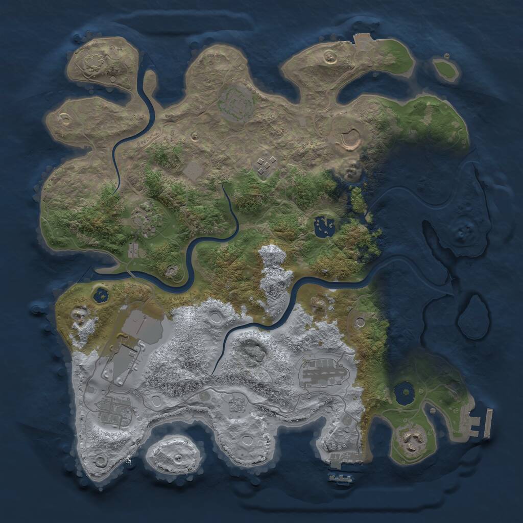 Rust Map: Procedural Map, Size: 3560, Seed: 1352107, 15 Monuments