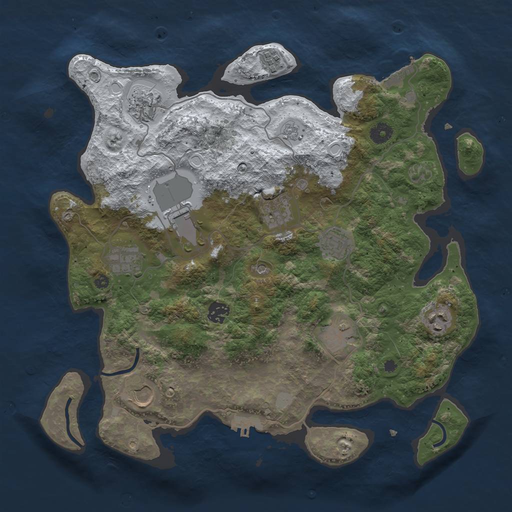 Rust Map: Procedural Map, Size: 3560, Seed: 2881614, 19 Monuments