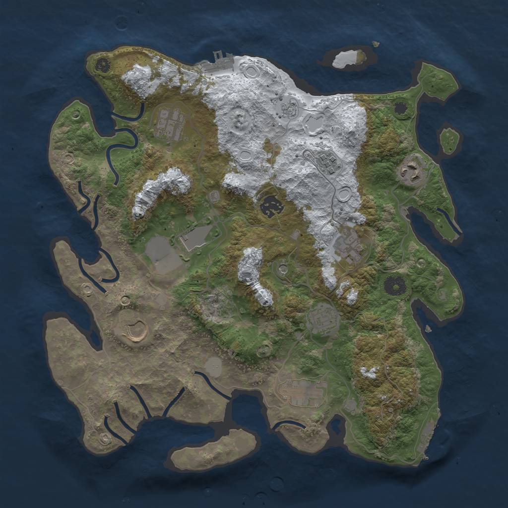 Rust Map: Procedural Map, Size: 3560, Seed: 1373867, 18 Monuments