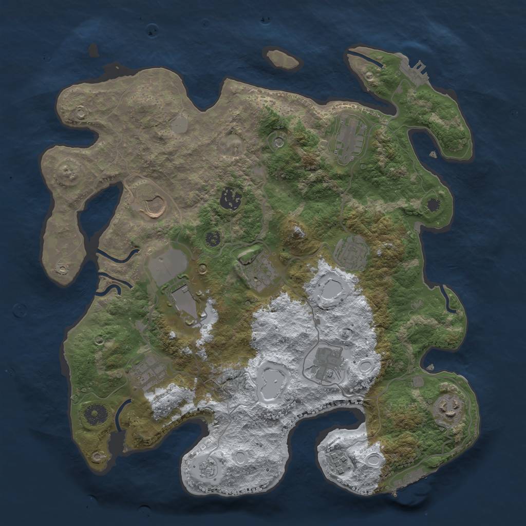 Rust Map: Procedural Map, Size: 3560, Seed: 4658060, 19 Monuments