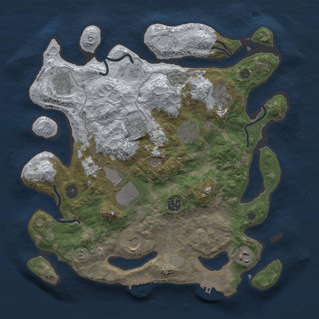 Rust Map: Procedural Map, Size: 3560, Seed: 2527833, 18 Monuments