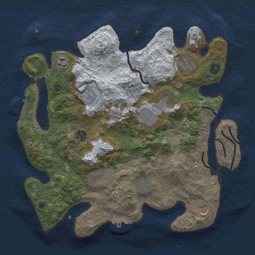 Rust Map: Procedural Map, Size: 3560, Seed: 3230439, 18 Monuments