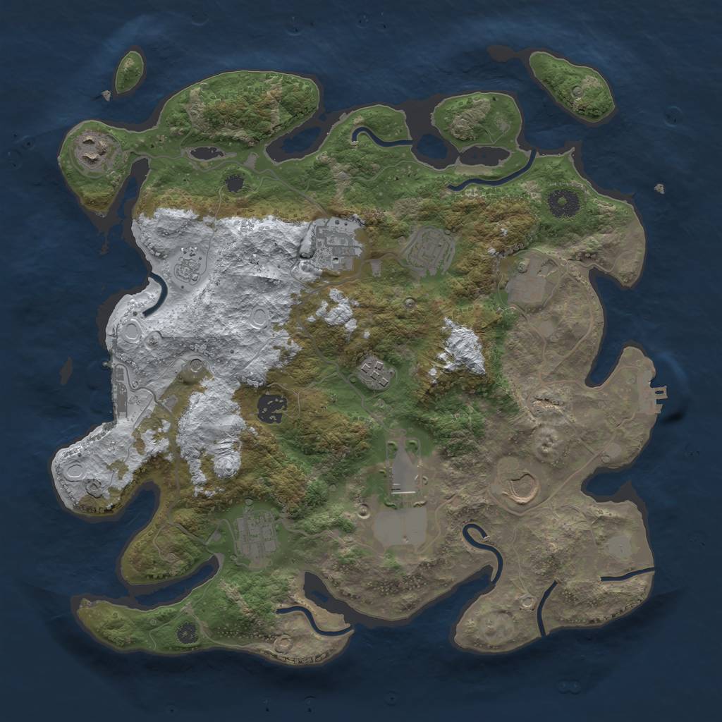 Rust Map: Procedural Map, Size: 3560, Seed: 5574182, 18 Monuments