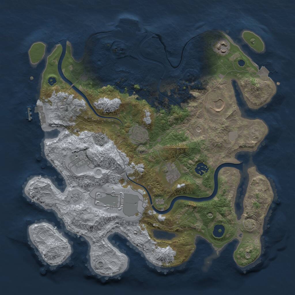 Rust Map: Procedural Map, Size: 3560, Seed: 4364984, 14 Monuments