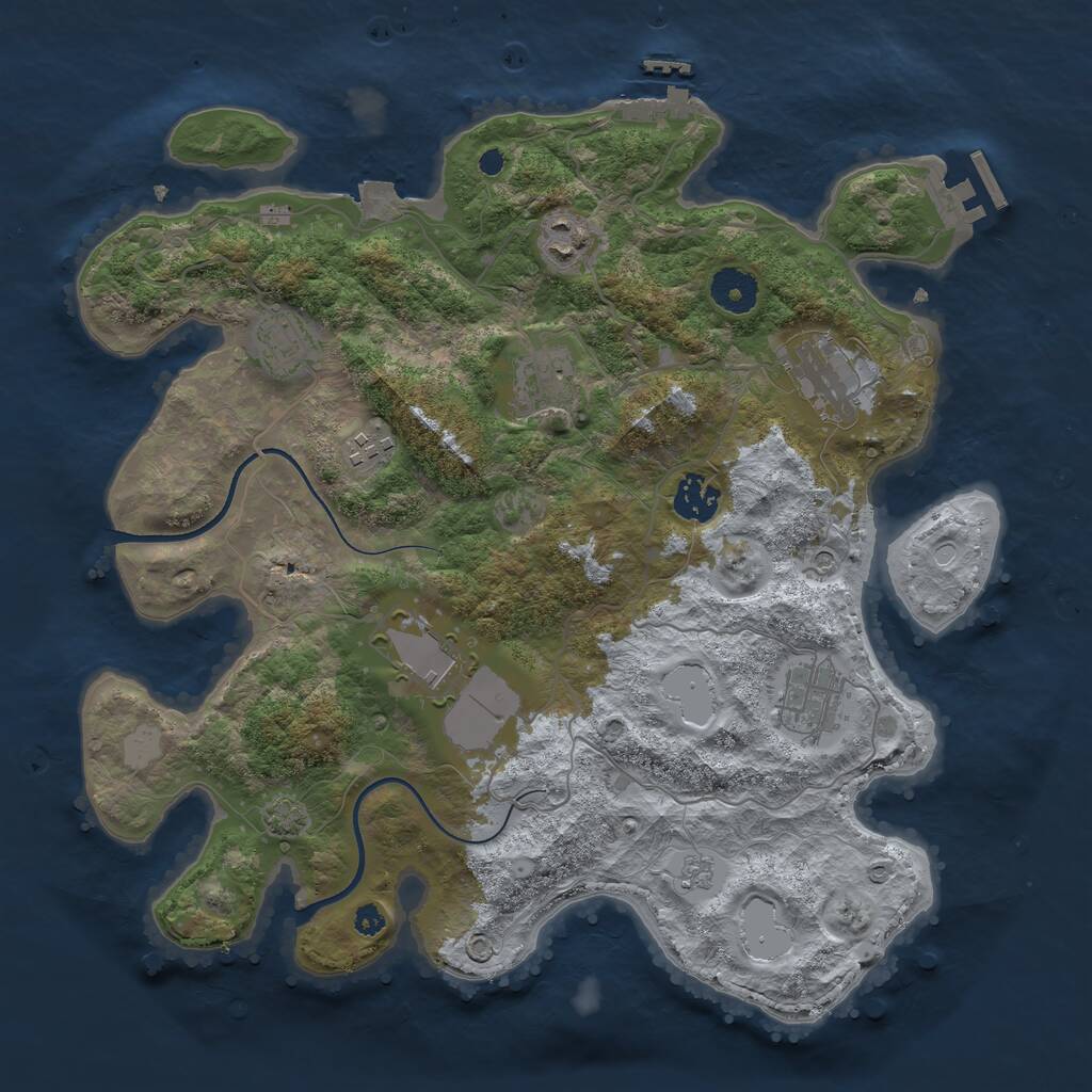Rust Map: Procedural Map, Size: 3560, Seed: 2575971, 14 Monuments