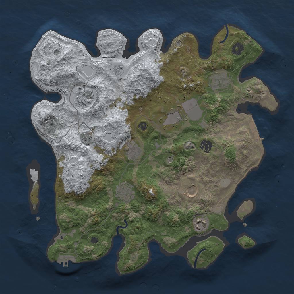 Rust Map: Procedural Map, Size: 3560, Seed: 3327670, 18 Monuments