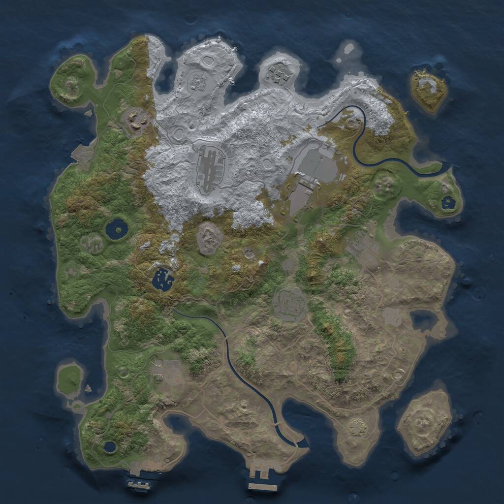 Rust Map: Procedural Map, Size: 3560, Seed: 328289, 14 Monuments