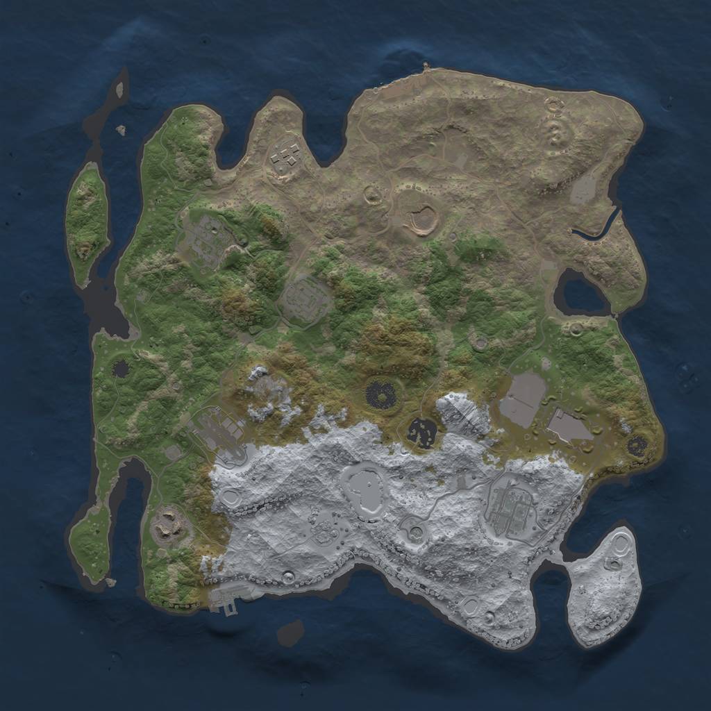 Rust Map: Procedural Map, Size: 3560, Seed: 2589766, 18 Monuments
