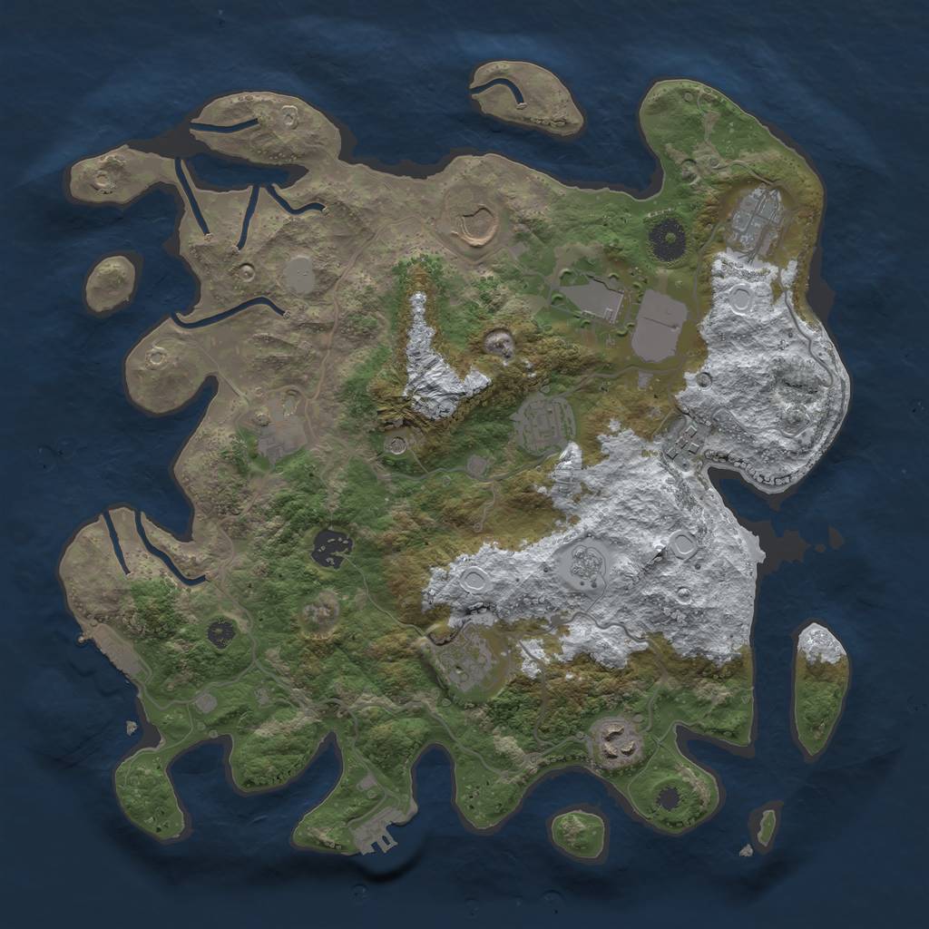 Rust Map: Procedural Map, Size: 3560, Seed: 3330215, 18 Monuments