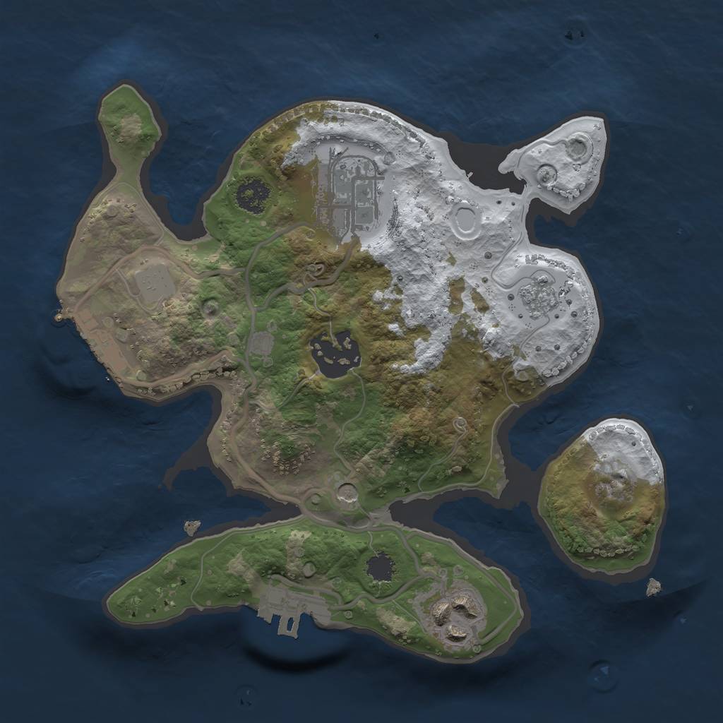 Rust Map: Procedural Map, Size: 2200, Seed: 56213, 12 Monuments