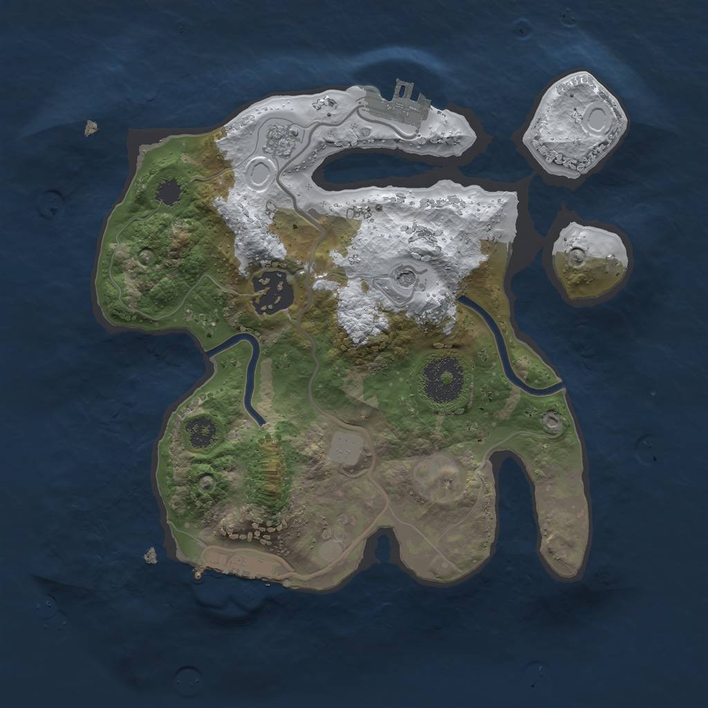 Rust Map: Procedural Map, Size: 2400, Seed: 712422205, 10 Monuments