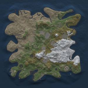 Thumbnail Rust Map: Procedural Map, Size: 3700, Seed: 3549372, 19 Monuments