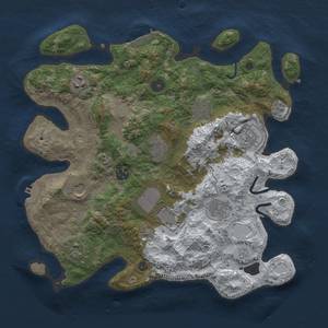 Thumbnail Rust Map: Procedural Map, Size: 3560, Seed: 2062044, 19 Monuments