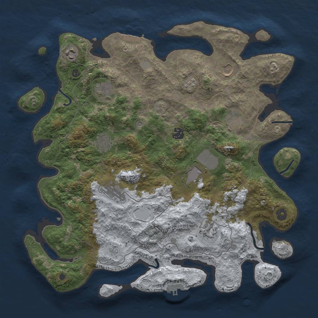 Rust Map: Procedural Map, Size: 4000, Seed: 4048, 19 Monuments