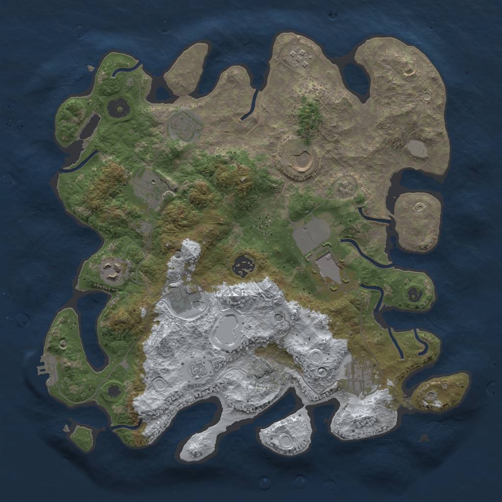 Rust Map: Procedural Map, Size: 3560, Seed: 1026186, 17 Monuments