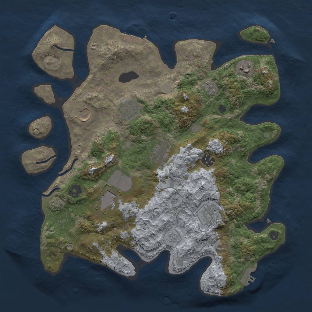 Rust Map: Procedural Map, Size: 3560, Seed: 1024012, 16 Monuments